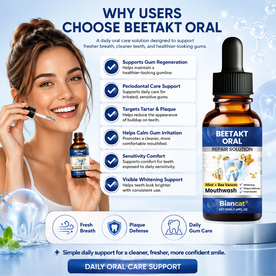 Biancat® BeeTakt Oral Repair Solution 🦷 — Bee Venom🐝–Inspired Mouthwash for Gumline Care, Plaque Defense & Fresher Breath