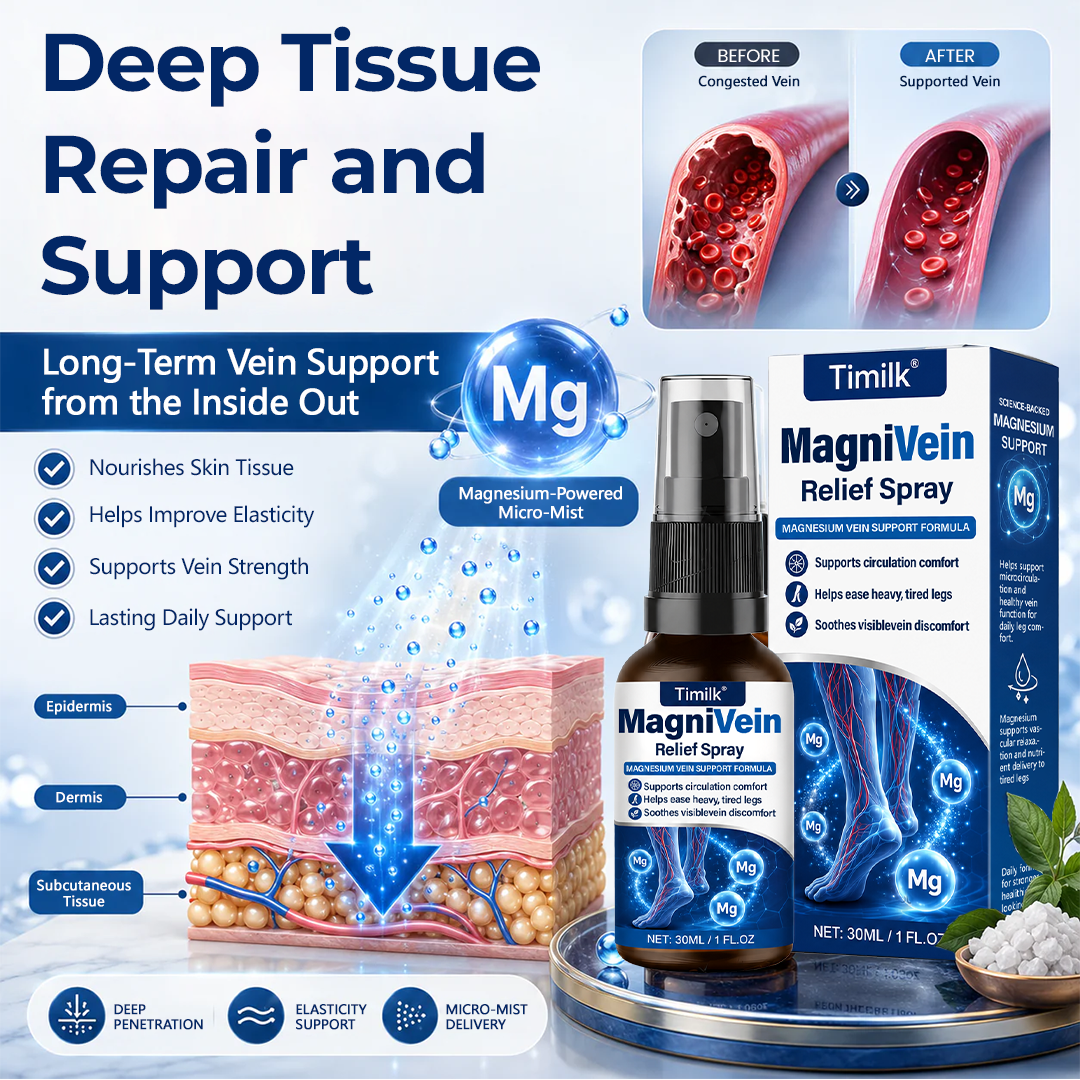 💙 UK Official Store: Timilk® MagniVein Relief Spray 🦵 (Helps ease heavy, swollen legs, supports circulation comfort, soothes visible vein discomfort, and refreshes overworked legs)