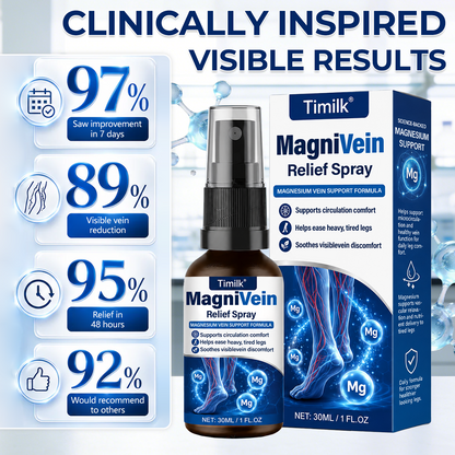 💙 UK Official Store: Timilk® MagniVein Relief Spray 🦵 (Helps ease heavy, swollen legs, supports circulation comfort, soothes visible vein discomfort, and refreshes overworked legs)